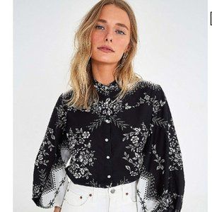 Farm Rio paisley floral flowy blouse